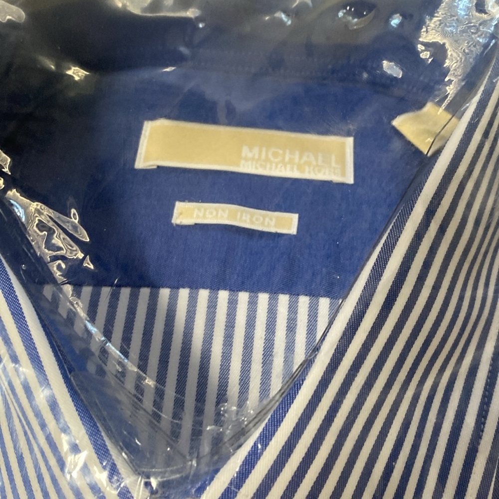 Blue and white stripes mk elegant dress shirt - Picture 2 of 10